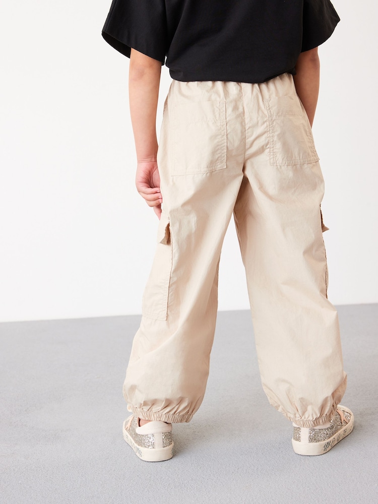 Neutral Stone Parachute Cargo Cuffed Trousers (3-16yrs) - Image 3 of 6