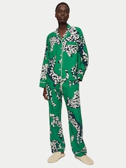 Jigsaw Green Dancing Cats Modal Pyjama Set - Image 1 of 6
