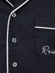 Reiss Navy Snooze 4-9 yrs Button-Through Piped Pyjama Top - Image 6 of 6