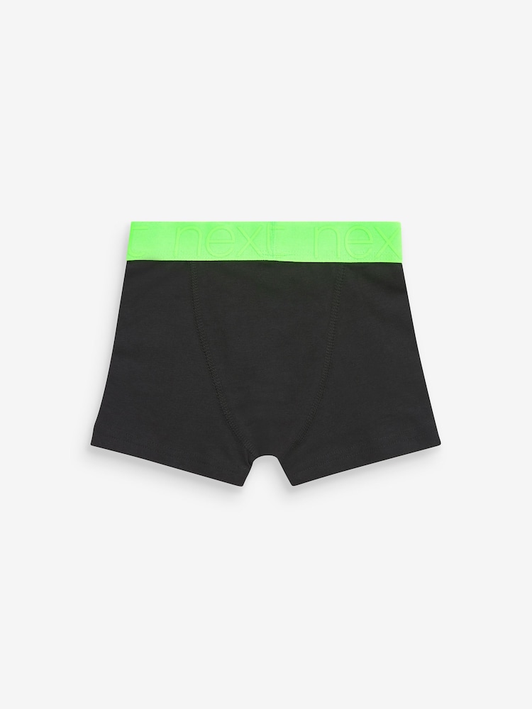 Black Fluro Waistband Trunks 7 Pack (2-16yrs) - Image 2 of 4