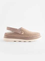 Neutral Beige Borg Lined Clogs - Image 2 of 5