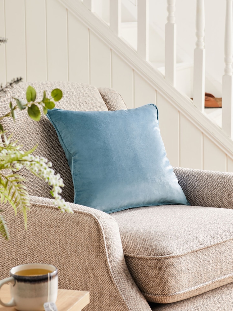 Pale Blue 43 x 43cm Matte Velvet Cushion - Image 1 of 6