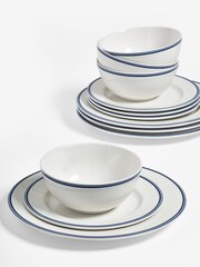 Jasper Conran London 12 Piece Blue Fine China Trim 12 Piece Dinner Set - Image 2 of 7