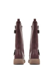 Pavers Brown Wedge Heel Calf Boots - Image 3 of 5