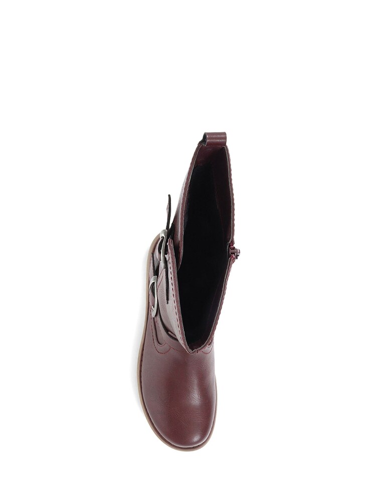 Pavers Brown Wedge Heel Calf Boots - Image 4 of 5