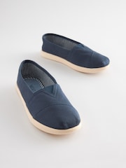 Navy Blue Canvas Slip-Ons Shoes - Image 1 of 4