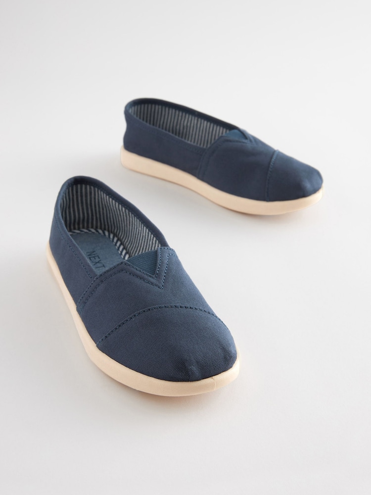 Navy Blue Canvas Slip-Ons Shoes - Image 1 of 4