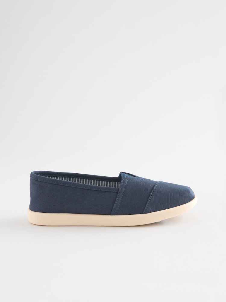 Navy Blue Canvas Slip-Ons Shoes - Image 2 of 4