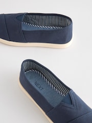 Navy Blue Canvas Slip-Ons Shoes - Image 3 of 4