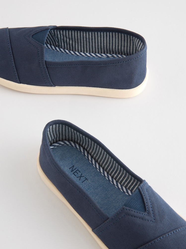 Navy Blue Canvas Slip-Ons Shoes - Image 3 of 4
