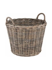 Pacific Grey Bali Kubu Round Storage Basket - Image 4 of 4