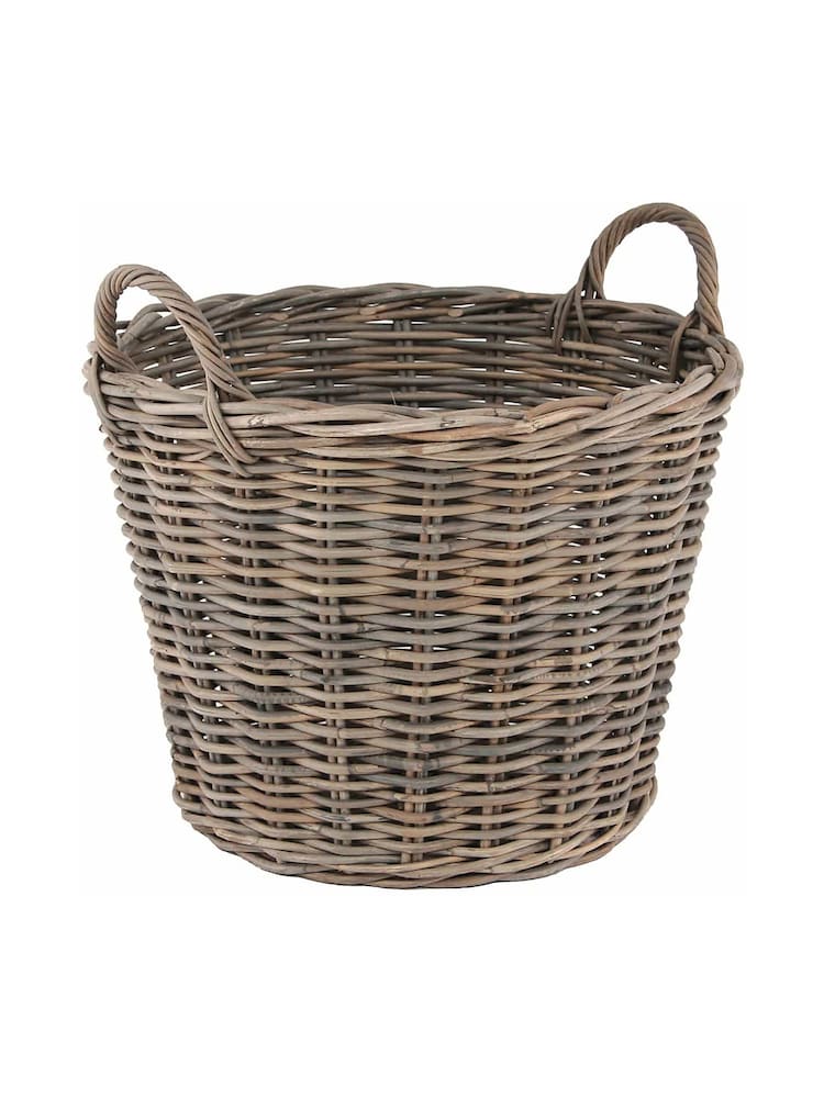Pacific Grey Bali Kubu Round Storage Basket - Image 4 of 4