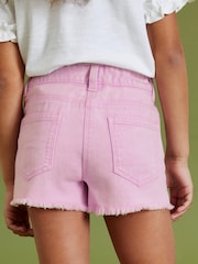 Pink Regular Length Frayed Edge Shorts (3-16yrs) - Image 4 of 6