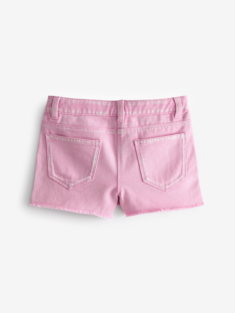 Pink Regular Length Frayed Edge Shorts (3-16yrs) - Image 6 of 6