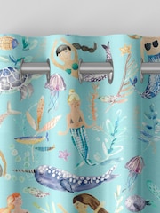 Voyage Aqua Blue Kids Mermaids Party Made To Measure Curtains - Image 7 of 9
