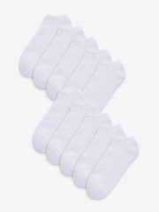 White 10 Pack Cushioned Trainers Socks - Image 1 of 2