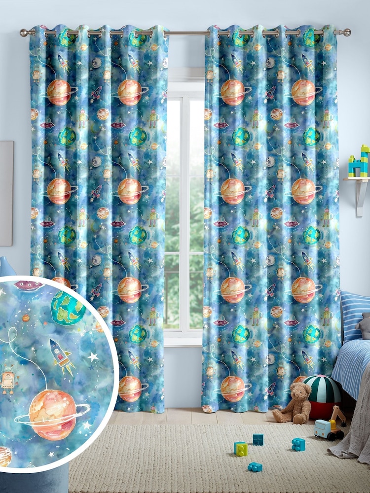 Voyage Sky Kids Out Of This World Made To Measure Curtains - Image 1 of 9