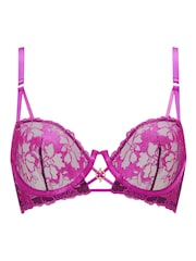 Ann Summers Purple The Truthful Non Padded Floral Balcony Bra - Image 5 of 5