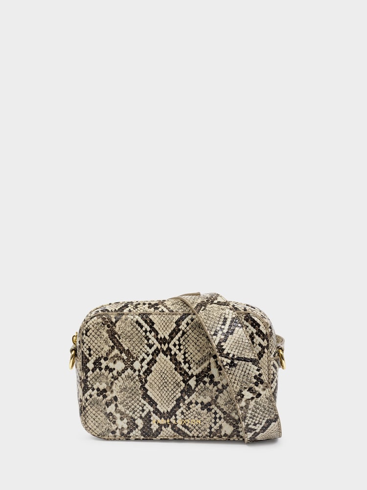Katie Loxton White Snack Print Avery Leopard Small Cross-Body Bag - Image 1 of 5 Katie Loxton White Snack Print Avery Leopard Small Cross-Body Bag - Image 1 of 5