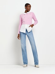 River Island Pink Fluffy Hybrid 100% Cotton Top - Image 3 of 5