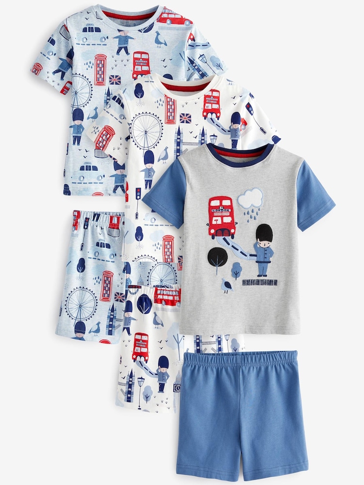 London King Print - Coronation Pyjama-Set mit Shorts im 3er-Pack (9 Monate bis8 Jahre) - Bild 2 von 6 London King Print - Coronation Pyjama-Set mit Shorts im 3er-Pack (9 Monate bis8 Jahre) - Bild 2 von 6