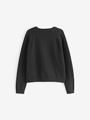 Black Button-Up Cardigan (3-16yrs) - Image 4 of 4