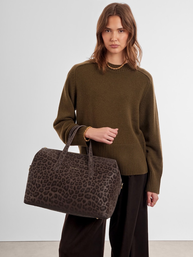 Katie Loxton Brown Leopard Print Milan Cabin Bag - Image 1 of 6 Katie Loxton Brown Leopard Print Milan Cabin Bag - Image 1 of 6
