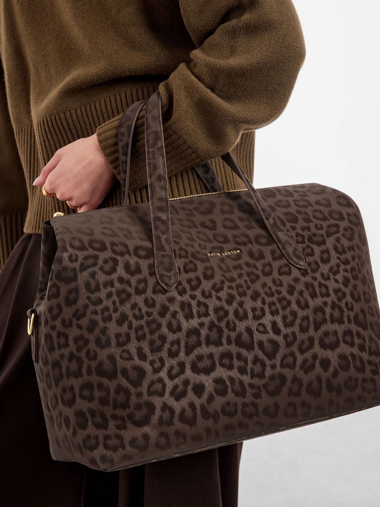 Katie Loxton Brown Leopard Print Milan Cabin Bag - Image 2 of 6 Katie Loxton Brown Leopard Print Milan Cabin Bag - Image 2 of 6