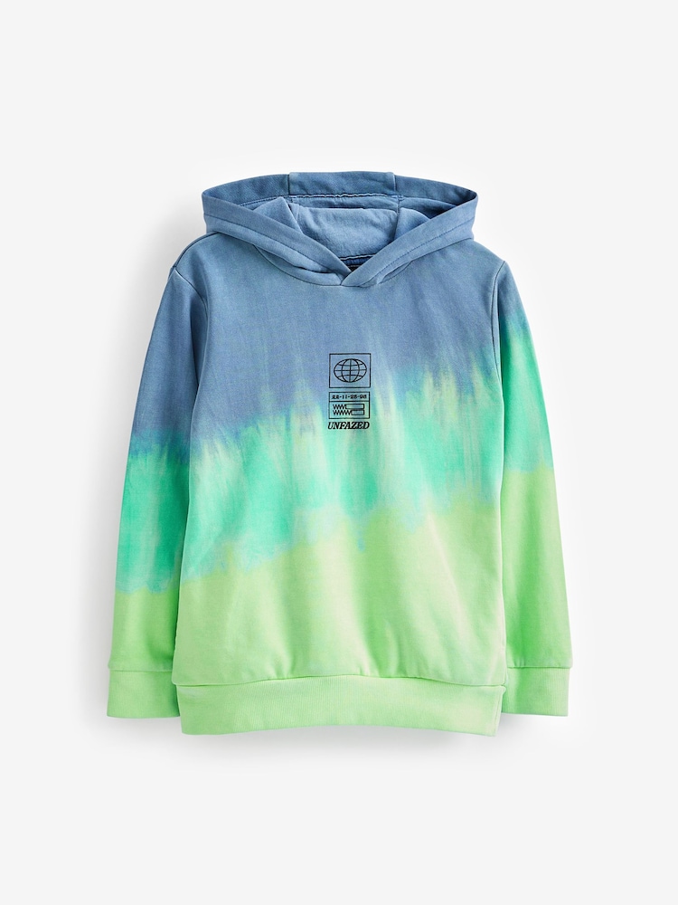Green/Blue Tie Dye Hoodie (3-16yrs) - Image 1 of 2