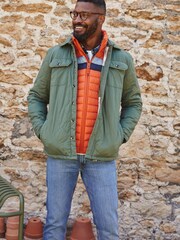 Fat Face Burgh Gesteppte Hemdjacke, Grün - Bild 1 von 5