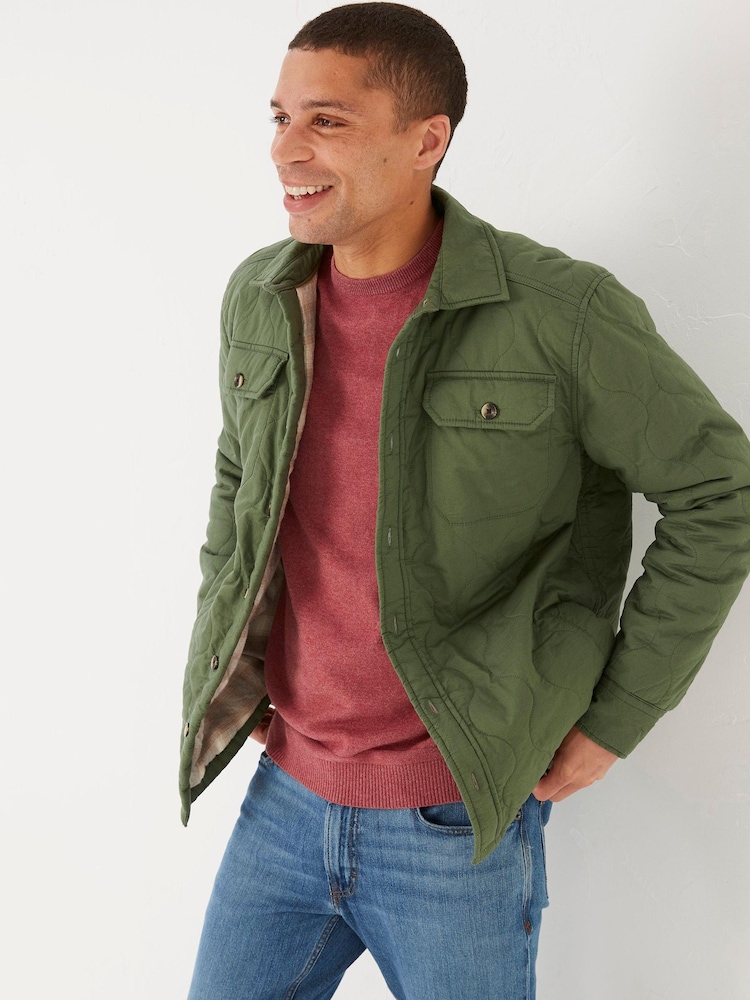 Fat Face Green Burgh Quilted Overshirt - Image 2 of 5 Fat Face Green Burgh Quilted Overshirt - Image 2 of 5