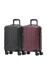 Flight Knight Easy Jet Hard Shell Cabin Carry On Case Suitcase 55x35x20cm Set Of 2 - Image 1 of 7