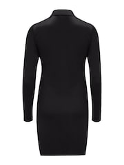 Pour Moi Black Bodycon Slim Fit Shirt Dress - Image 5 of 5