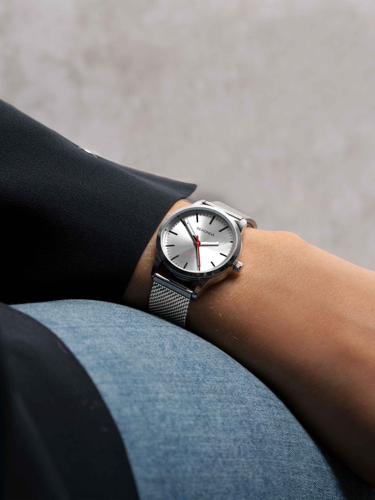 Sekonda Ladies Silver Tone Nordic Stainless Steel Mesh Bracelet Watch - Image 1 of 6