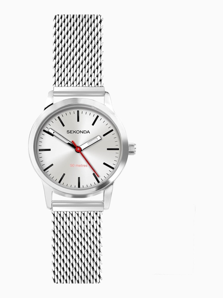 Sekonda Ladies Silver Tone Nordic Stainless Steel Mesh Bracelet Watch - Image 2 of 6