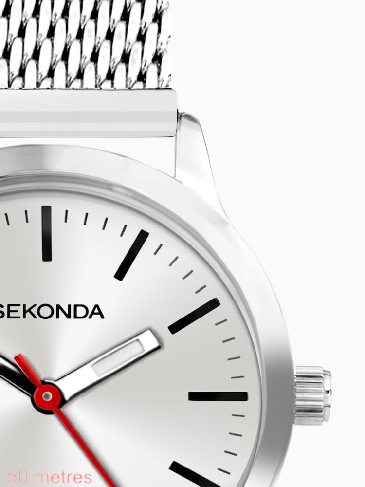 Sekonda Ladies Silver Tone Nordic Stainless Steel Mesh Bracelet Watch - Image 6 of 6