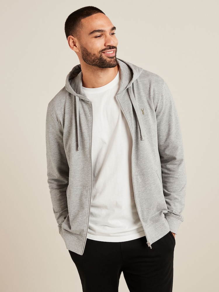 Grau - Leichter Hoodie mit Reißverschluss - Bild 1 von 5 Grau - Leichter Hoodie mit Reißverschluss - Bild 1 von 5