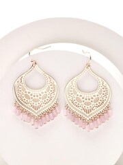 Gold Tone Filigree Bead Drop Earrings - Image 3 of 4