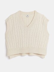 River Island Girls Teen White Knit Vest - Image 1 of 2