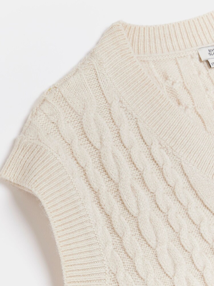 River Island Girls Teen White Knit Vest - Image 2 of 2