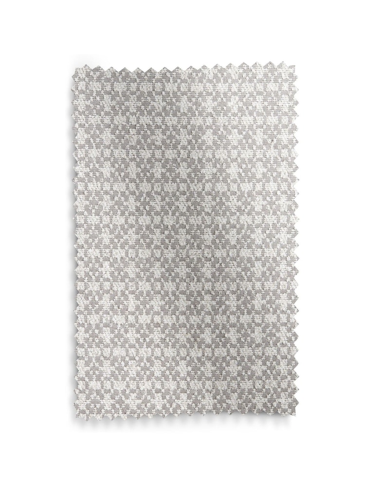 Grey Next Textured Mini Geometric Eyelet Lined Curtains - Image 5 of 5