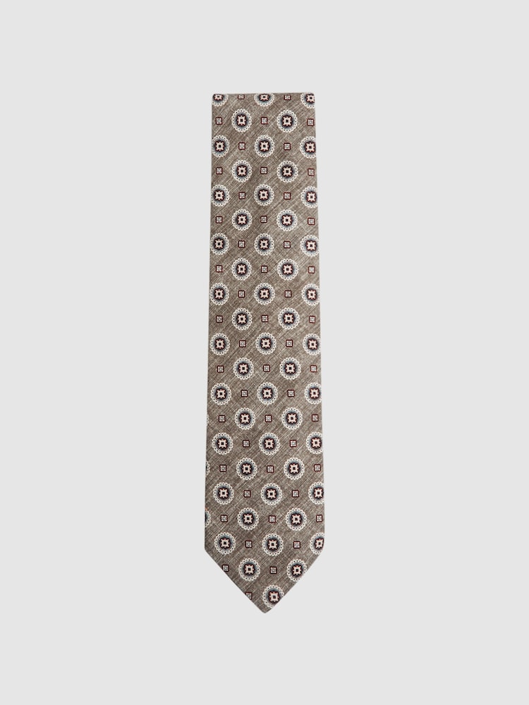 Reiss Grey Pluto Printed Tie - Image 1 of 5