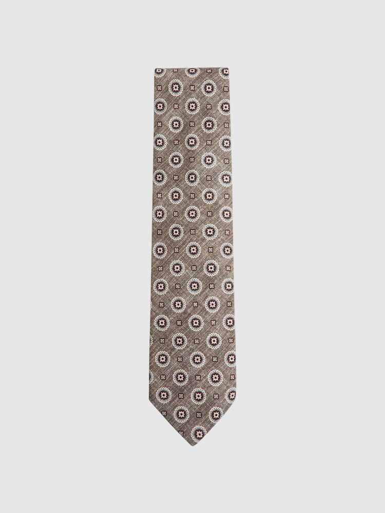 Reiss Grey Pluto Printed Tie - Image 1 of 5 Reiss Grey Pluto Printed Tie - Image 1 of 5