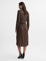 Reiss Brown Penny Stripe Shirt Dress - Image 5 of 9