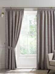 Curtina Grey Bird Trail Pencil Pleat Curtains - Image 1 of 3