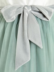 Monsoon Green Velvet Bow Bridesmaid Dress - Image 3 of 3
