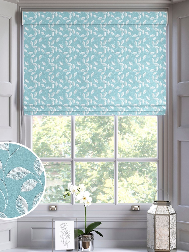 Teal Blue Mallix Made To Measure Roman Blinds - Image 1 of 6