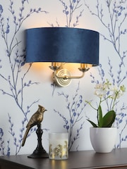 Laura Ashley Navy Sorrento 2 Light Wall Light Lamp Shade - Image 1 of 4