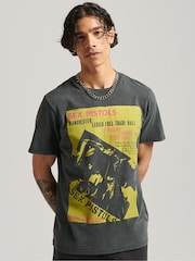 Superdry Charcoal Black Sex Pistols Limited Edition Band T-Shirt - Image 1 of 5