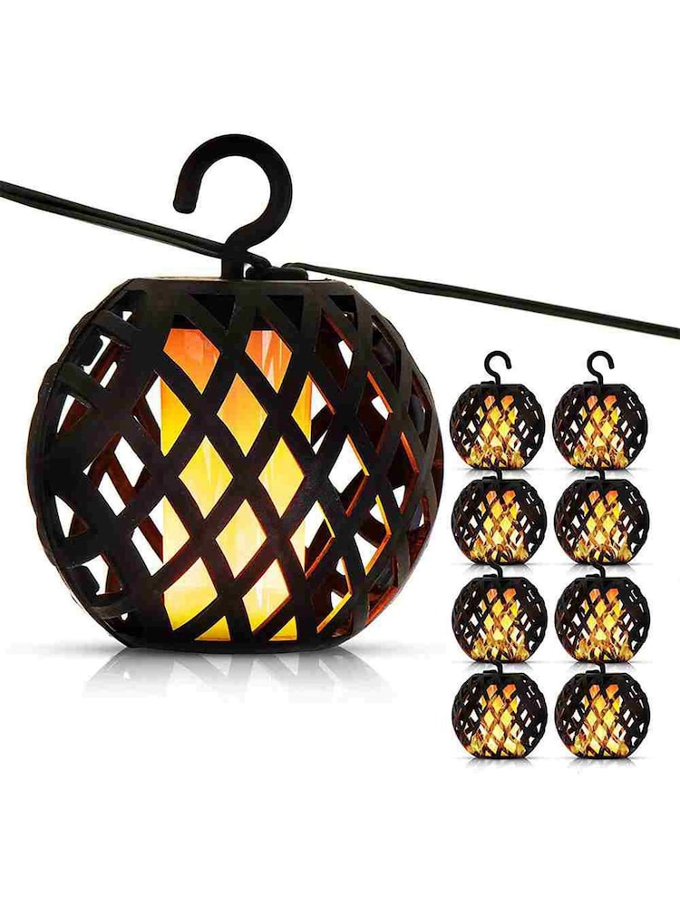 SolarCentre Set of 8 Black Elan Solar Flame Lights - Image 2 of 2 SolarCentre Set of 8 Black Elan Solar Flame Lights - Image 2 of 2